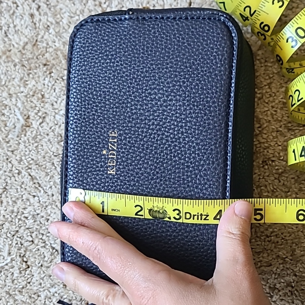 Kedzie Navy Blue Vegan Leather Crossbody - Picture 8 of 10